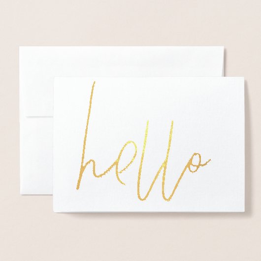 Dorée Carte Hello Gold Foil (Devant avec enveloppe)