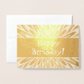 Dorée Carte "Joyeux anniversaire" optimiste et charismat (Devant avec enveloppe)