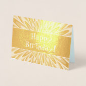 Dorée Carte "Joyeux anniversaire" optimiste et charismat (Devant)