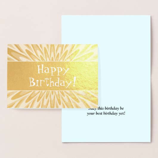 Dorée Carte "Joyeux anniversaire" optimiste et charismat (Affichage)