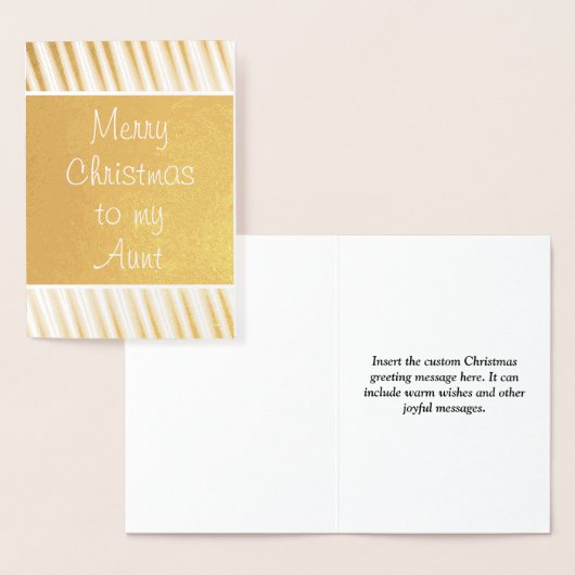 Dorée Carte "Joyeux Noël à ma tante" (Affichage)