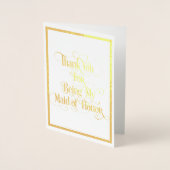 Dorée Carte Maid Of Honor Merci Gold Foil Card (Devant)
