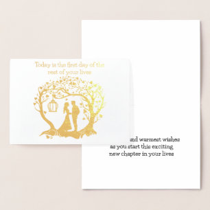 Dorée Carte mariage Aujourd'hui est le premier jour du r