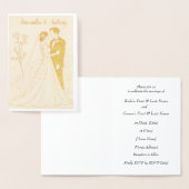 Dorée Carte Mariage Foil personnalisée (Affichage)