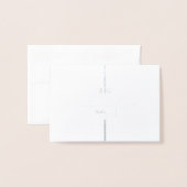 Dorée Carte Mariage Véritable Argent Foil (Devant avec enveloppe)