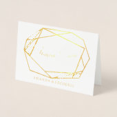 Dorée Carte Mariage VÉRITABLE Gold Foil & Flower MERCI (Devant)