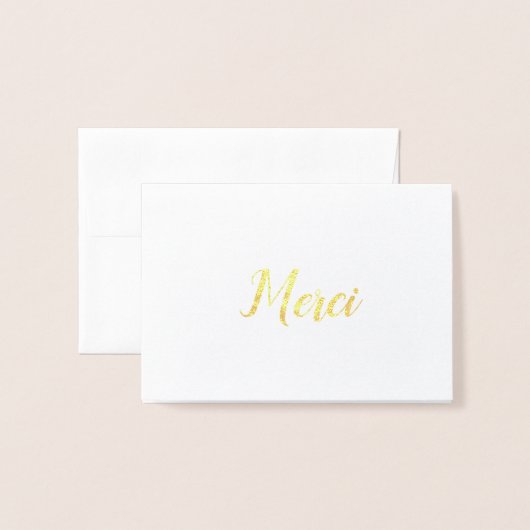 Dorée Carte Merci (Devant avec enveloppe)