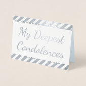 Dorée Carte "Mes condoléances les plus profondes" de bas (Devant)