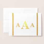 Dorée Carte monogramme HAMbyWG (Devant avec enveloppe)