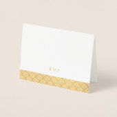 Dorée Carte Monogramme Motif moderne (Devant)