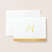 Dorée Carte Monographie Gold Foil de luxe (Devant avec enveloppe)