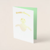 Dorée Carte Pâques de poussin mignonne (Devant)