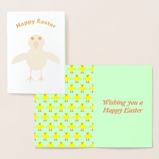 Dorée Carte Pâques de poussin mignonne (Affichage)
