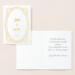 Dorée Carte personnalisée du 50e anniversaire d'or