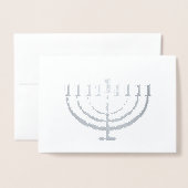 Dorée Carte personnalisée Hanoukka Menorah Holiday (Devant avec enveloppe)