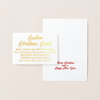 Dorée Carte personnalisée MINI REAL FOIL CHRISTMAS