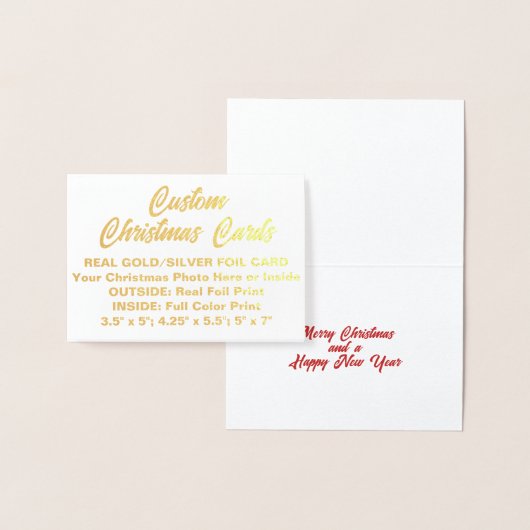 Dorée Carte personnalisée MINI REAL FOIL CHRISTMAS (Affichage)