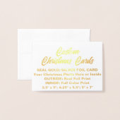Dorée Carte personnalisée MINI REAL FOIL CHRISTMAS (Devant avec enveloppe)