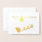 Dorée Carte photo de Noël (Devant avec enveloppe)
