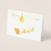 Dorée Carte photo de Noël (Devant)