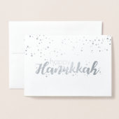 Dorée Carte photo Etched Foil Happy Hanoukka Snow Bubble (Devant avec enveloppe)