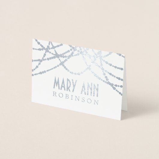 Dorée Carte Place Art Déco Silver String Lights (Devant)