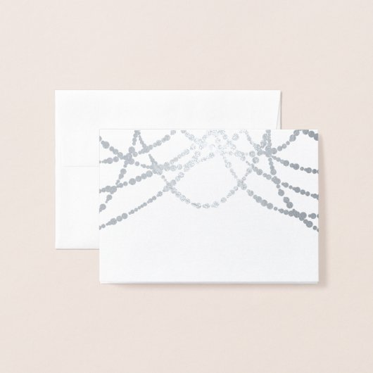 Dorée Carte Place Art Déco Silver String Lights (Derrière avec enveloppe)