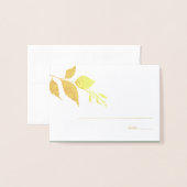 Dorée Carte Place Mariage vert Sage Fall Leaves (Devant avec enveloppe)