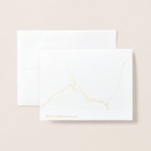 Dorée Carte pliée en marbre blanc (Derrière avec enveloppe)