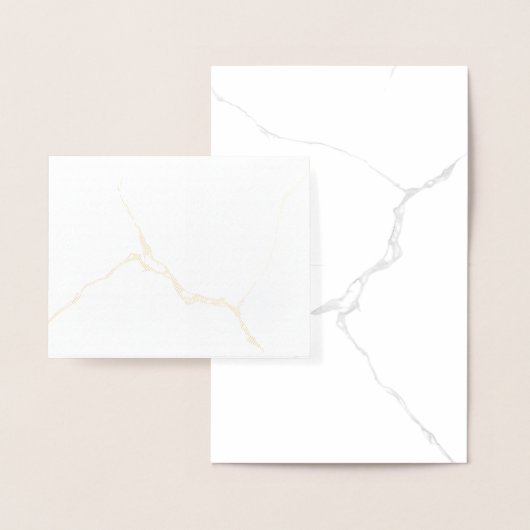 Dorée Carte pliée en marbre blanc (Affichage)