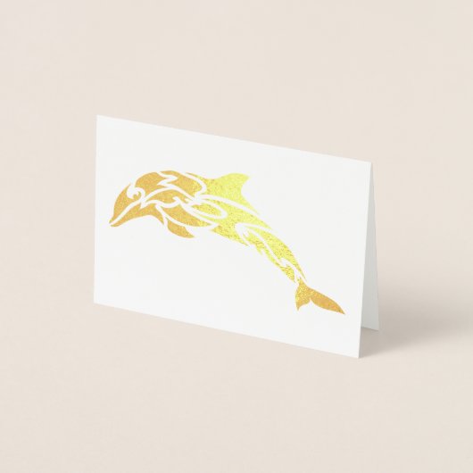 Dorée Carte pour notes Dolphin Gold Foil (Devant)