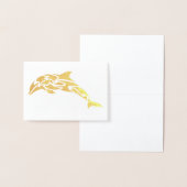 Dorée Carte pour notes Dolphin Gold Foil (Affichage)