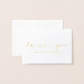 Dorée Carte pour notes Merci or simple (Devant avec enveloppe)