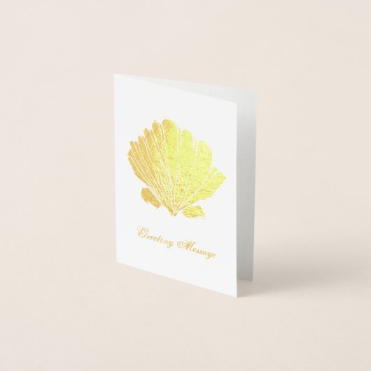 Dorée Carte Rustique Gold Foil Scallop Shell (Devant)