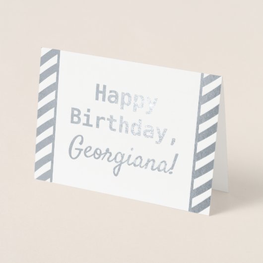 Dorée Carte simple et humble "Joyeux anniversaire" (Devant)