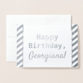 Dorée Carte simple et humble "Joyeux anniversaire" (Devant avec enveloppe)