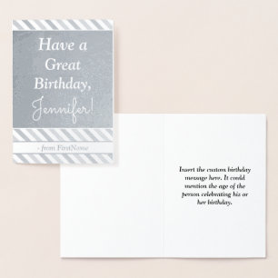 Dorée Carte simple "Joyeux Anniversaire" avec feuille d'