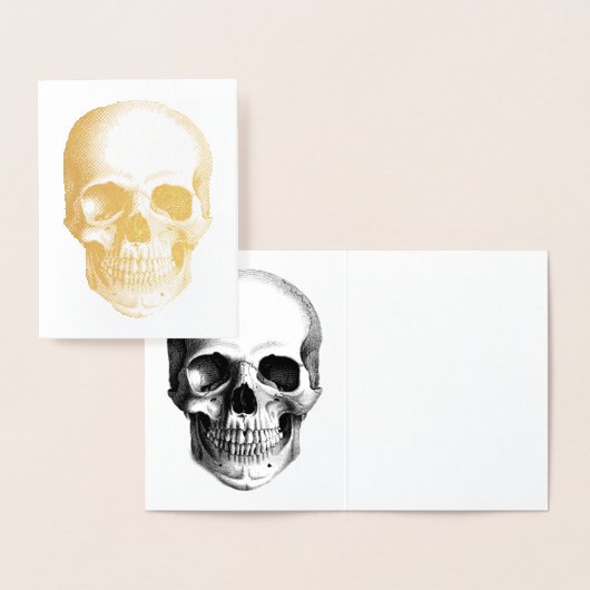 Dorée Carte SKULL Gold Foil Note (Affichage)