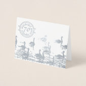 Dorée Carte Swan 70e anniversaire de mariage en platine (Devant)