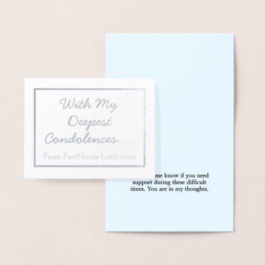 Dorée Carte Sympathie simple Silver Foil (Affichage)