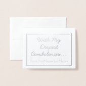 Dorée Carte Sympathie simple Silver Foil (Devant avec enveloppe)