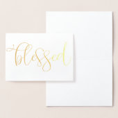 Dorée Carte Thanksgiving - Gold Foil "Bénie" (Affichage)