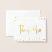 Dorée Chic 50e anniversaire Confetti carte de remercieme (Devant avec enveloppe)