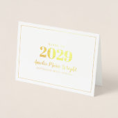 Dorée Classy Gold Foil Carte de remerciements de graduat (Devant)