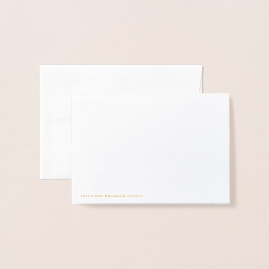 Dorée Conception de carte miniaturée gravée de Clockflow (Derrière avec enveloppe)