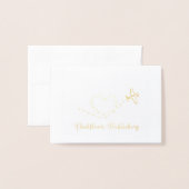 Dorée Conception de carte miniaturisée gravée de Clockfl (Devant avec enveloppe)