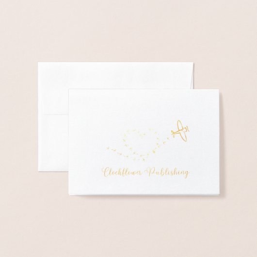 Dorée Conception de carte miniaturisée gravée de Clockfl (Devant avec enveloppe)