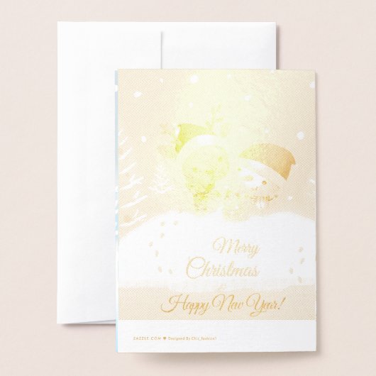 Dorée Coussin de jet de carte de Noël joyeux (Derrière avec enveloppe)