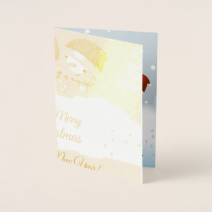 Dorée Coussin de lancer de carte de Noël joyeux