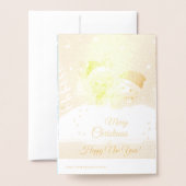 Dorée Coussin de lancer de carte de Noël joyeux (Derrière avec enveloppe)